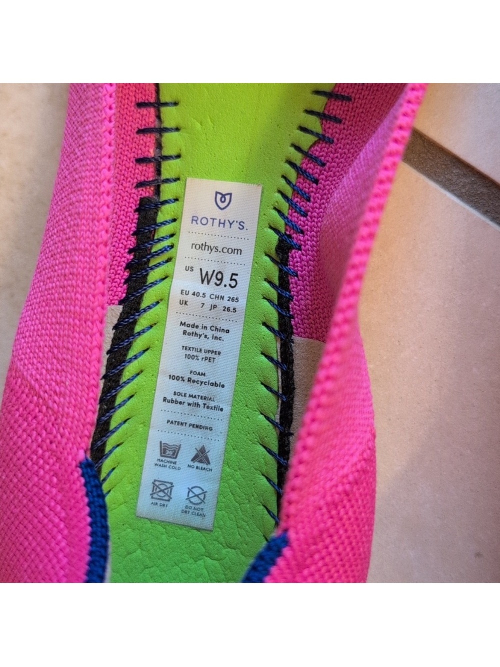 Rothy's The Point Toe Dragonfruit Hot Pink Pointed Knit Flats 9.5 - Picture 3 of 7